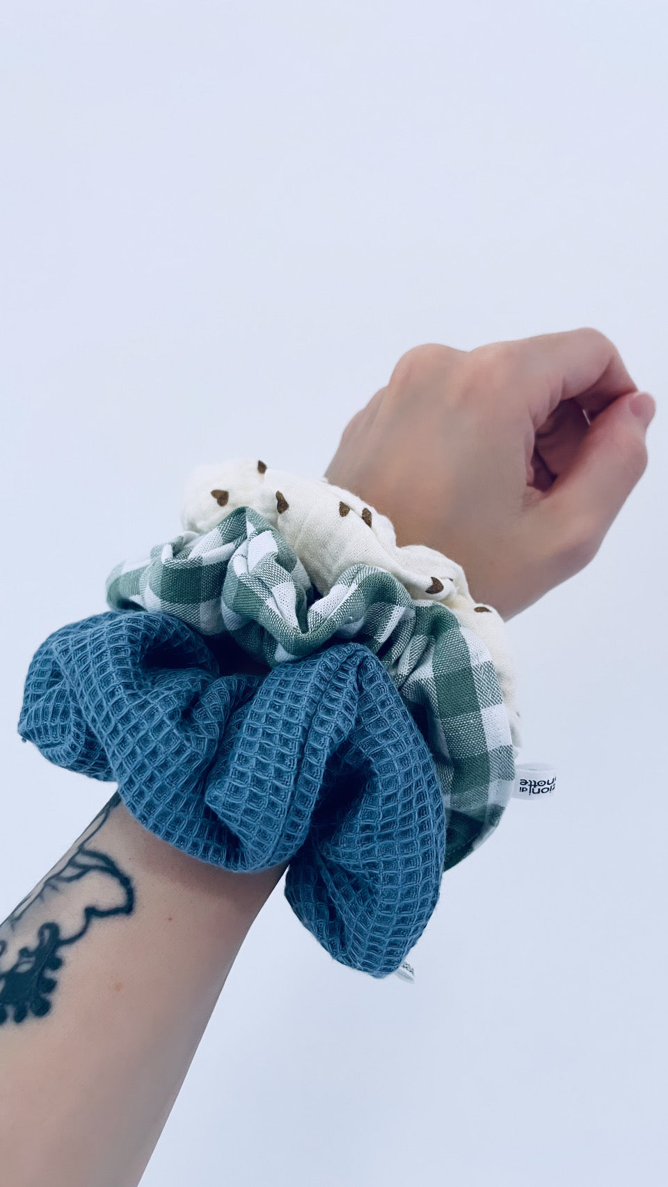 Scrunchie vichy verde oliva 🫒🤍 - pronta consegna