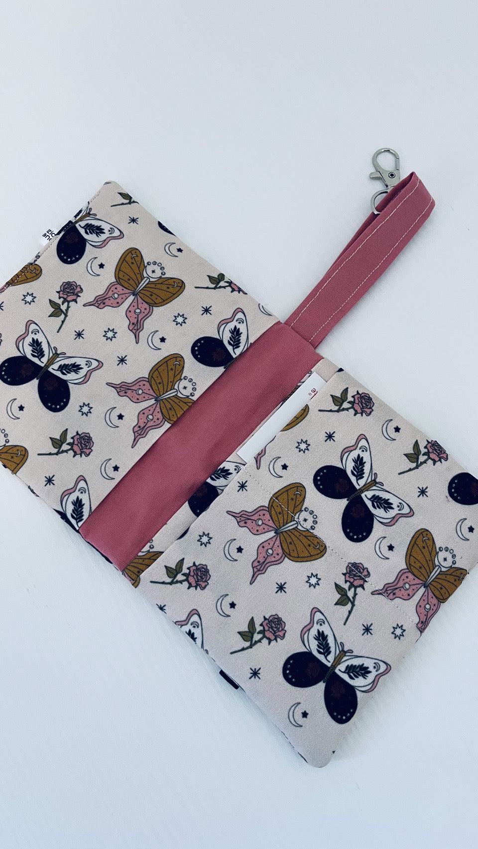 Porta carte farfalle rose lune - pronta consegna