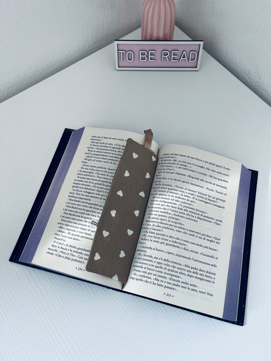 Segnalibro cuoricini tortora - pronta consegna